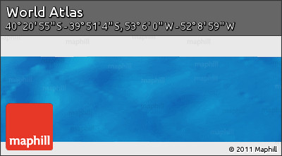 Physical Panoramic Map of the Area around 40° 6' 0" S, 52° 37' 30" W