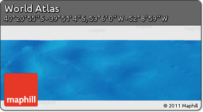 Physical Panoramic Map of the Area around 40° 6' 0" S, 52° 37' 30" W