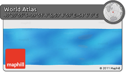 Physical Panoramic Map of the Area around 40° 6' 0" S, 53° 37' 30" E