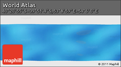 Physical Panoramic Map of the Area around 40° 6' 0" S, 53° 37' 30" E