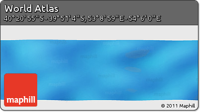 Physical Panoramic Map of the Area around 40° 6' 0" S, 53° 37' 30" E