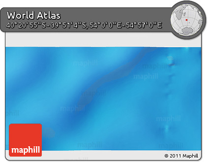 Physical 3D Map of the Area around 40° 6' 0" S, 54° 28' 30" E