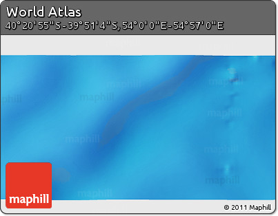 Physical 3D Map of the Area around 40° 6' 0" S, 54° 28' 30" E