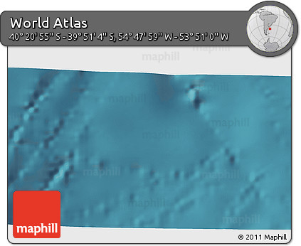 Satellite 3D Map of the Area around 40° 6' 0" S, 54° 19' 30" W