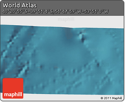 Satellite 3D Map of the Area around 40° 6' 0" S, 54° 19' 30" W