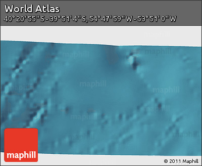 Satellite 3D Map of the Area around 40° 6' 0" S, 54° 19' 30" W