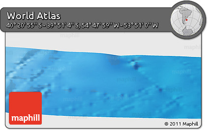 Physical Panoramic Map of the Area around 40° 6' 0" S, 54° 19' 30" W