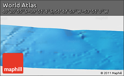 Physical Panoramic Map of the Area around 40° 6' 0" S, 54° 19' 30" W
