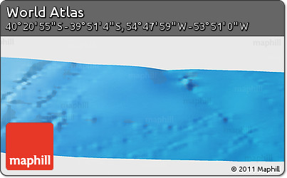 Physical Panoramic Map of the Area around 40° 6' 0" S, 54° 19' 30" W
