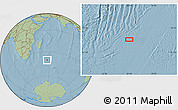 Savanna Style Location Map of the area around 40° 6' 0" S, 56° 10' 29" E, hill shading