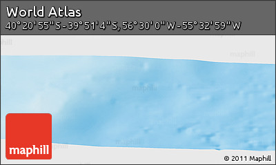 Physical Panoramic Map of the Area around 40° 6' 0" S, 56° 1' 29" W