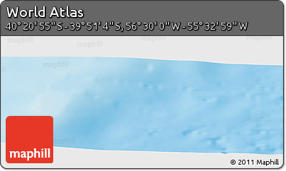 Physical Panoramic Map of the Area around 40° 6' 0" S, 56° 1' 29" W