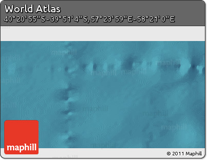 Satellite 3D Map of the Area around 40° 6' 0" S, 57° 52' 30" E