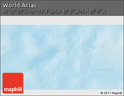 Physical 3D Map of the Area around 40° 6' 0" S, 57° 43' 30" W
