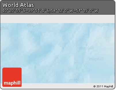 Physical 3D Map of the Area around 40° 6' 0" S, 57° 43' 30" W