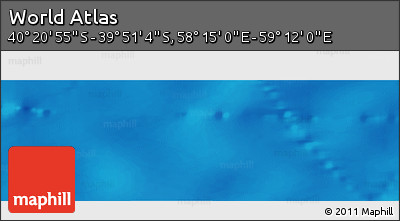 Physical Panoramic Map of the Area around 40° 6' 0" S, 58° 43' 30" E