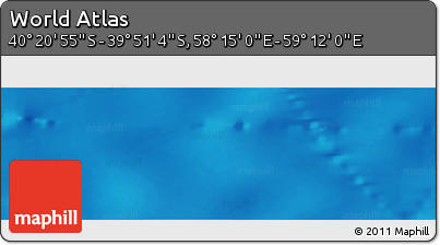 Physical Panoramic Map of the Area around 40° 6' 0" S, 58° 43' 30" E