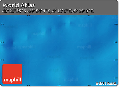 Physical Map of the Area around 40° 6' 0" S, 5° 10' 30" E