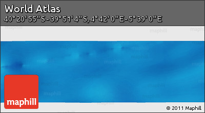 Physical Panoramic Map of the Area around 40° 6' 0" S, 5° 10' 30" E