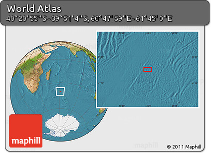 Satellite Location Map of the Area around 40° 6' 0" S, 61° 16' 29" E
