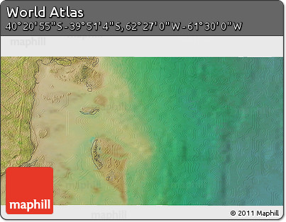 Satellite 3D Map of the Area around 40° 6' 0" S, 61° 58' 30" W