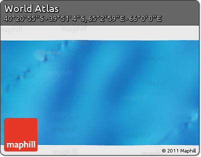 Physical 3D Map of the Area around 40° 6' 0" S, 65° 31' 30" E