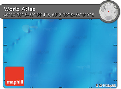 Physical Map of the Area around 40° 6' 0" S, 65° 31' 30" E