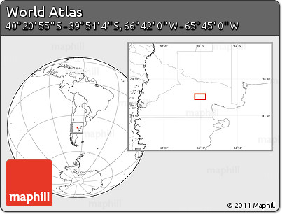 Blank Location Map of the Area around 40° 6' 0" S, 66° 13' 29" W