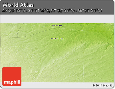 Physical 3D Map of the Area around 40° 6' 0" S, 67° 4' 29" W