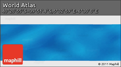Physical Panoramic Map of the Area around 40° 6' 0" S, 6° 1' 30" E