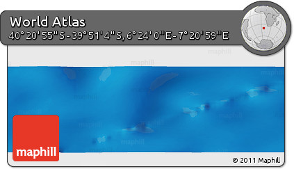 Physical Panoramic Map of the Area around 40° 6' 0" S, 6° 52' 30" E