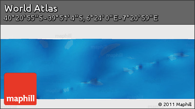 Physical Panoramic Map of the Area around 40° 6' 0" S, 6° 52' 30" E