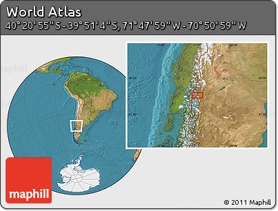 Satellite Location Map of the Area around 40° 6' 0" S, 71° 19' 29" W