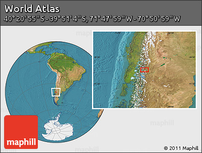 Satellite Location Map of the Area around 40° 6' 0" S, 71° 19' 29" W