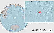 Gray Location Map of the area around 40° 6' 0" S, 72° 19' 29" E, hill shading