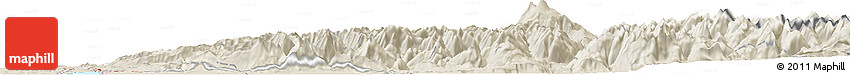 Shaded Relief Horizon Map of the Area around 40° 6' 0" S, 72° 10' 30" W