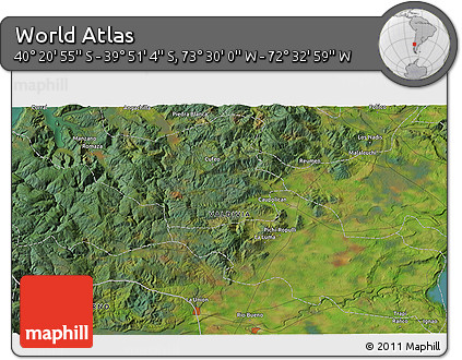 Satellite 3D Map of the Area around 40° 6' 0" S, 73° 1' 30" W
