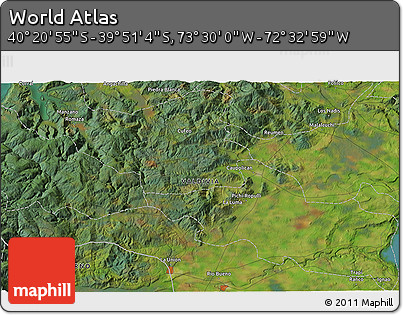 Satellite 3D Map of the Area around 40° 6' 0" S, 73° 1' 30" W