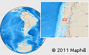 Shaded Relief Location Map of Río Bueno