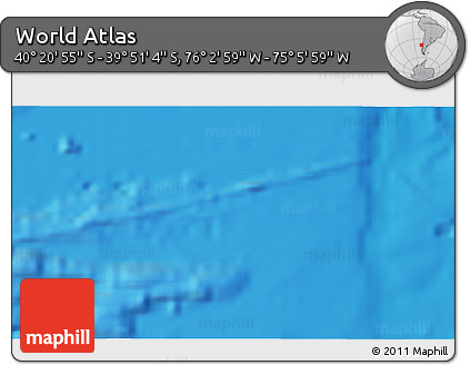 Physical 3D Map of the Area around 40° 6' 0" S, 75° 34' 29" W