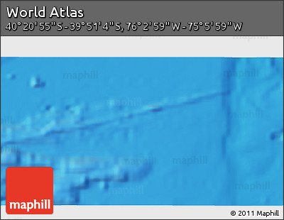 Physical 3D Map of the Area around 40° 6' 0" S, 75° 34' 29" W