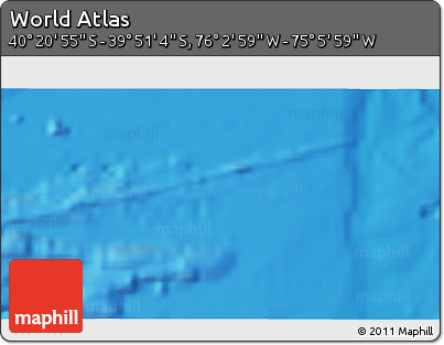 Physical 3D Map of the Area around 40° 6' 0" S, 75° 34' 29" W