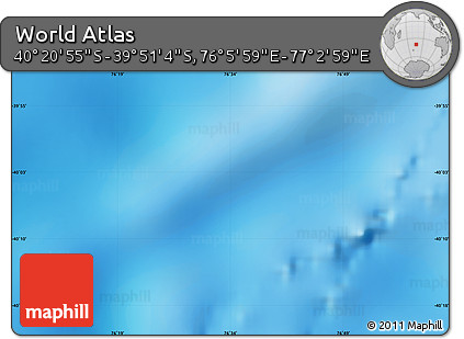 Physical Map of the Area around 40° 6' 0" S, 76° 34' 29" E