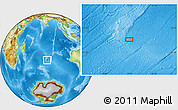 Physical Location Map of the area around 40° 6' 0" S, 79° 7' 30" E