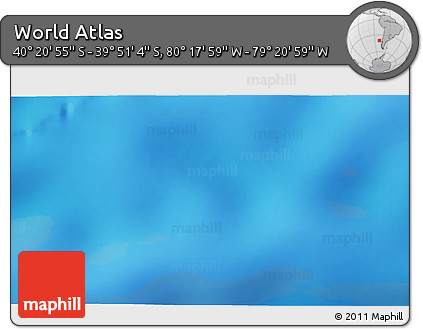 Physical 3D Map of the Area around 40° 6' 0" S, 79° 49' 29" W