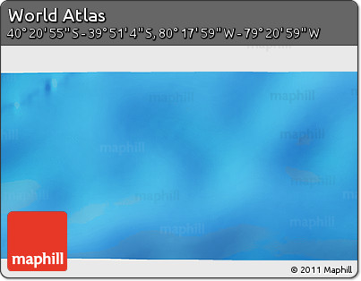 Physical 3D Map of the Area around 40° 6' 0" S, 79° 49' 29" W