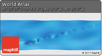 Physical Panoramic Map of the Area around 40° 6' 0" S, 80° 40' 30" W