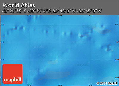 Shaded Relief Map of the Area around 40° 6' 0" S, 83° 13' 29" W