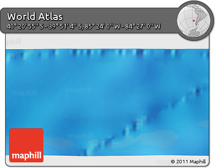 Physical 3D Map of the Area around 40° 6' 0" S, 84° 55' 30" W