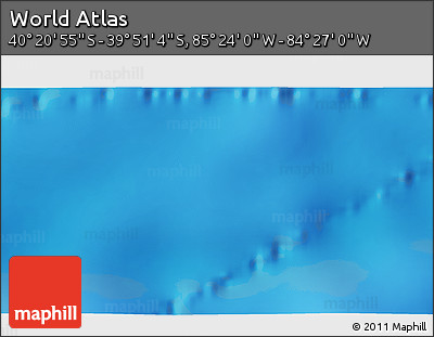 Physical 3D Map of the Area around 40° 6' 0" S, 84° 55' 30" W
